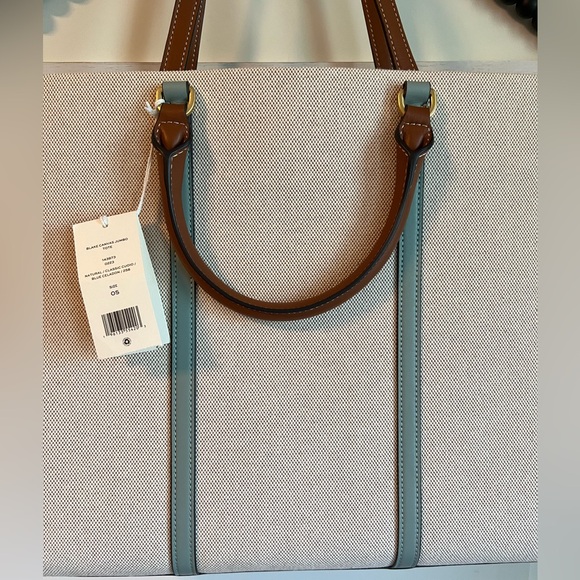TORY BURCH Blake Canvas Jumbo Tote Bag Canvas Purse Travel Shoulder NWT HOST PK - Picture 4 of 11